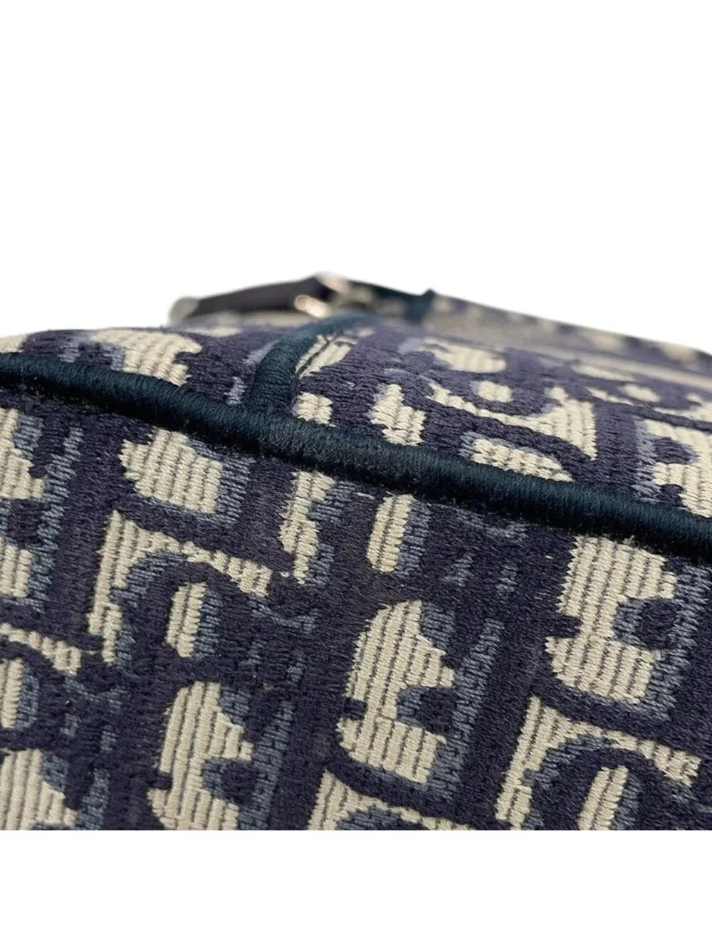 Dior Handbag Oblique Embroidered Travel Vanity Bag Medium Canvas